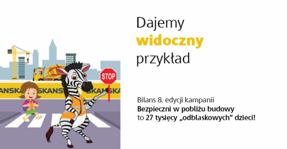 Dajemy widoczny przykład Styl życia, LIFESTYLE - Ponad 100 szkół, 200 przedstawień i 27 tys. „odblaskowych” dzieci – to bilans ósmej edycji kampanii społeczno-edukacyjnej Skanska „Bezpieczni w pobliżu budowy”.