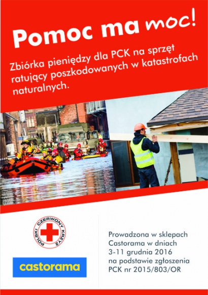 Pomoc ma moc – Castorama wspiera Polski Czerwony Krzyż Styl życia, LIFESTYLE - W najbliższą sobotę, we wszystkich sklepach Castorama w Polsce rozpocznie się zbiórka pieniędzy dla Grup Ratownictwa PCK. Zebrane środki zostaną przeznaczone na zakup sprzętu niezbędnego, by pomagać poszkodowanym w katastrofach naturalnych.