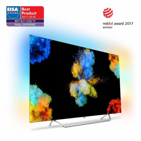 Philips TV OLED 9002 z nagrodą EISA Styl życia, LIFESTYLE - Flagowy model Philips OLED 9002 o przekątnej ekranu 55” otrzymał prestiżową nagrodę EISA w kategorii Best Buy OLED TV 2017-2018.