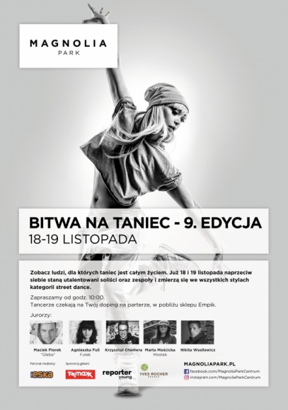Wielka bitwa taneczna powraca do Wrocławia Styl życia, LIFESTYLE - Inspirujące osobowości, taneczne pojedynki, profesjonalne jury, świetna muzyka. Już 18-19 listopada w Magnolia Park wystąpią najbardziej uzdolnieni tancerze w kraju. Wszystko za sprawą IX edycji Bitwy na Taniec. Przyjdź i kibicuj swoim faworytom!