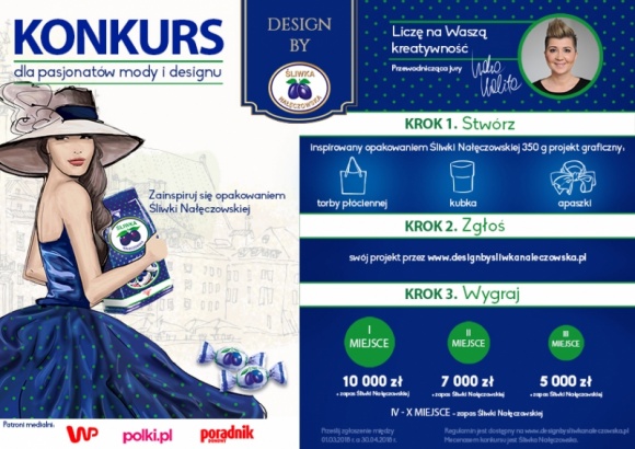 Design by Śliwka Nałęczowska – startuje konkurs dla pasjonatów mody i designu Styl życia, LIFESTYLE - 1 marca br. ruszył konkurs Design by Śliwka Nałęczowska adresowany do pasjonatów mody i designu. Na laureatów czekają wysokie nagrody finansowe i zapasy pralin.