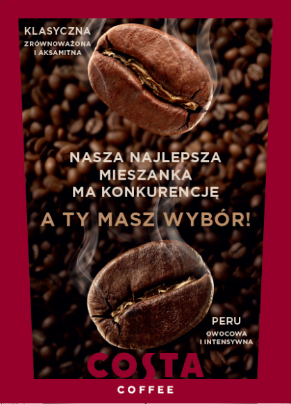 Premiera nowej mieszanki COSTA COFFEE podczas Warszawskiego Festiwalu Kawy Styl życia, LIFESTYLE - Na Warszawskim Festiwalu Kawy odbędzie się premiera nowych, pochodzących z Peru ziaren COSTA COFFEE.