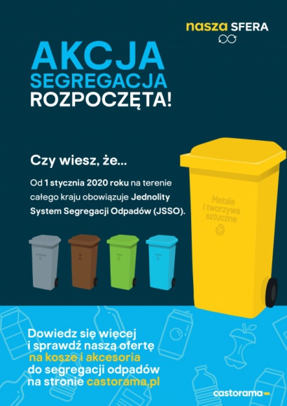 Akcja Segregacja wystartowała w Castoramie Styl życia, LIFESTYLE - Od stycznia 2020 roku segregacja odpadów na 5 frakcji jest jednolita i obowiązkowa w całej Polsce. Aby ułatwić zrozumienie nowych zasad zbiórki odpadów oraz zakup produktów umożliwiających segregację w Castoramie właśnie rozpoczęła się « Akcja Segregacja ».