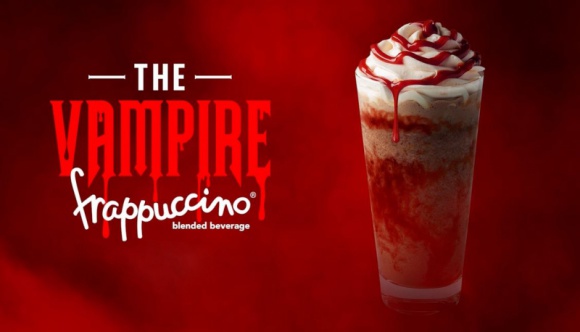 Starbucks prezentuje mroczne Vampire Frappuccino. W ofercie na Halloween Styl życia, LIFESTYLE - Szukasz pomysłów na Halloween? Od dzisiaj w kawiarniach Starbucks dostępny jest intensywnie czekoladowy i oblany krwiście czerwonym sosem, Vampire Frappuccino. Limitowany napój Starbucks będzie dostępny w Polsce tylko do 1 listopada.