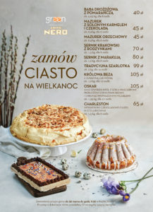 GCN_plakat_ciasta_wielkanocne Słodka inicjatywa Green Caffè Nero
